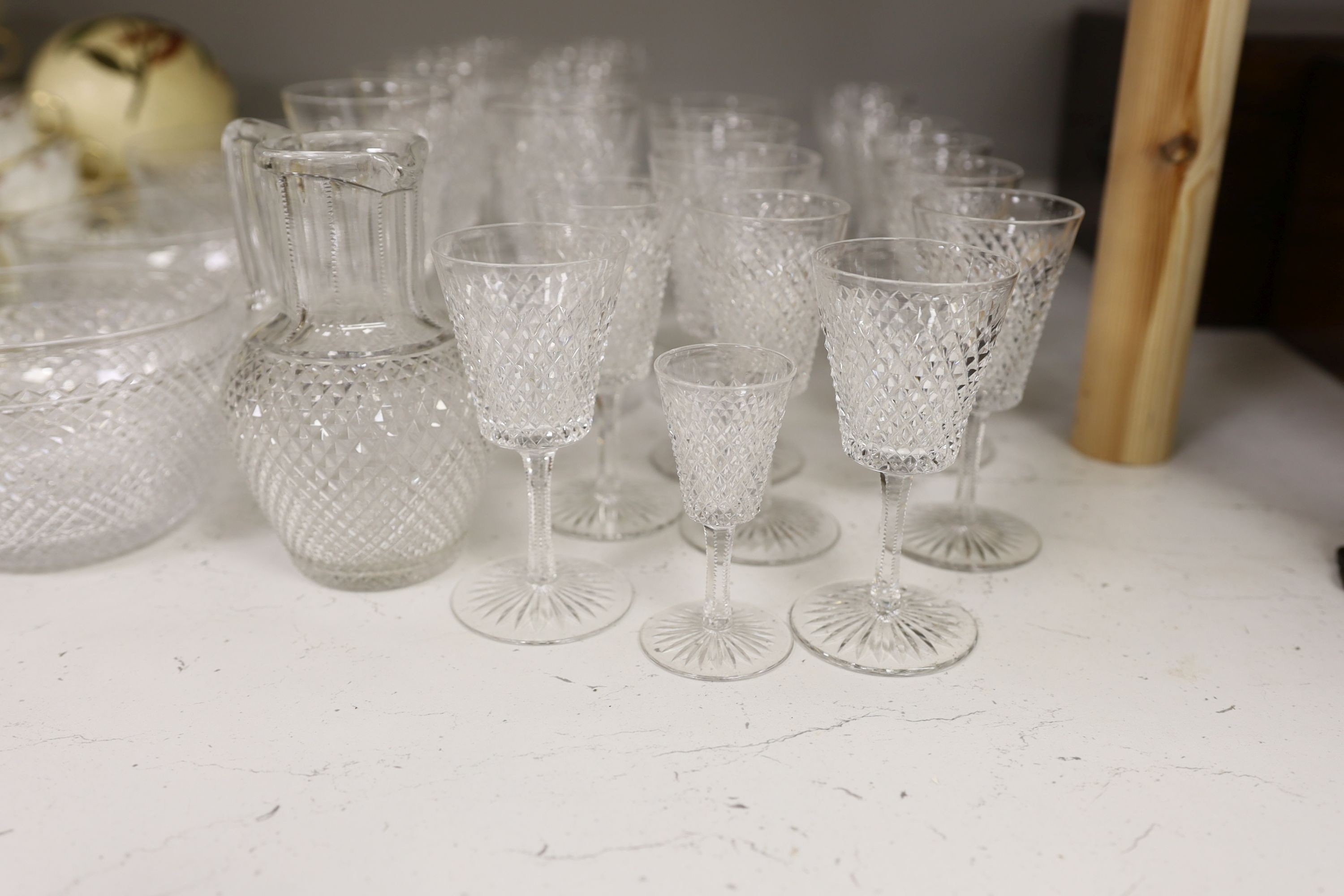 A set of Edwardian cut glass table wares